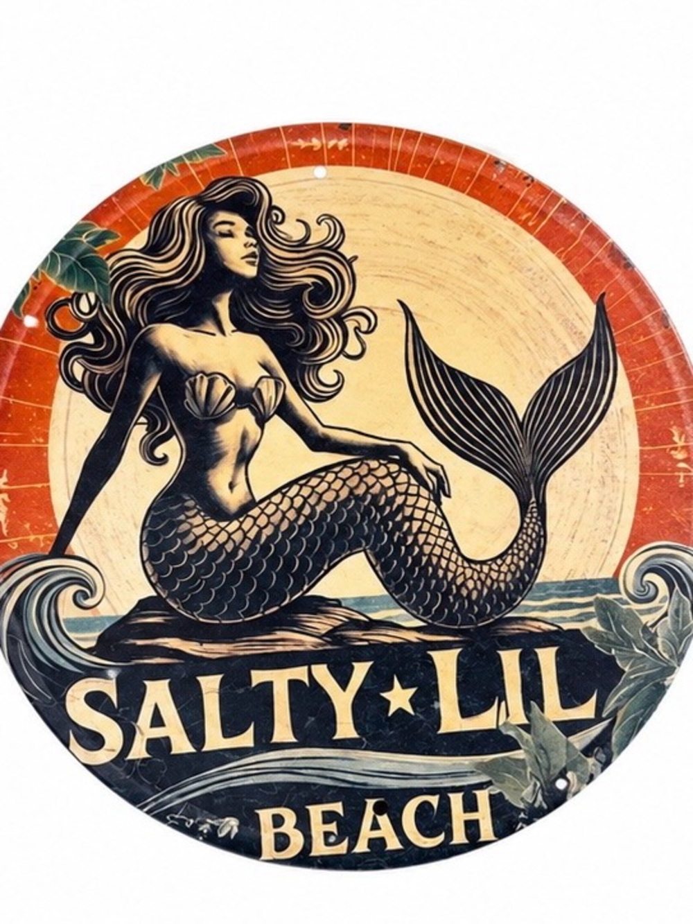 Salty Lil Beach Mermaid Wall Art - Vintage Nautical Sign